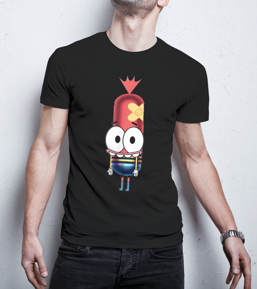 Funny Silly Idea Pinky Hotdog Cartoon Character T-Shirt