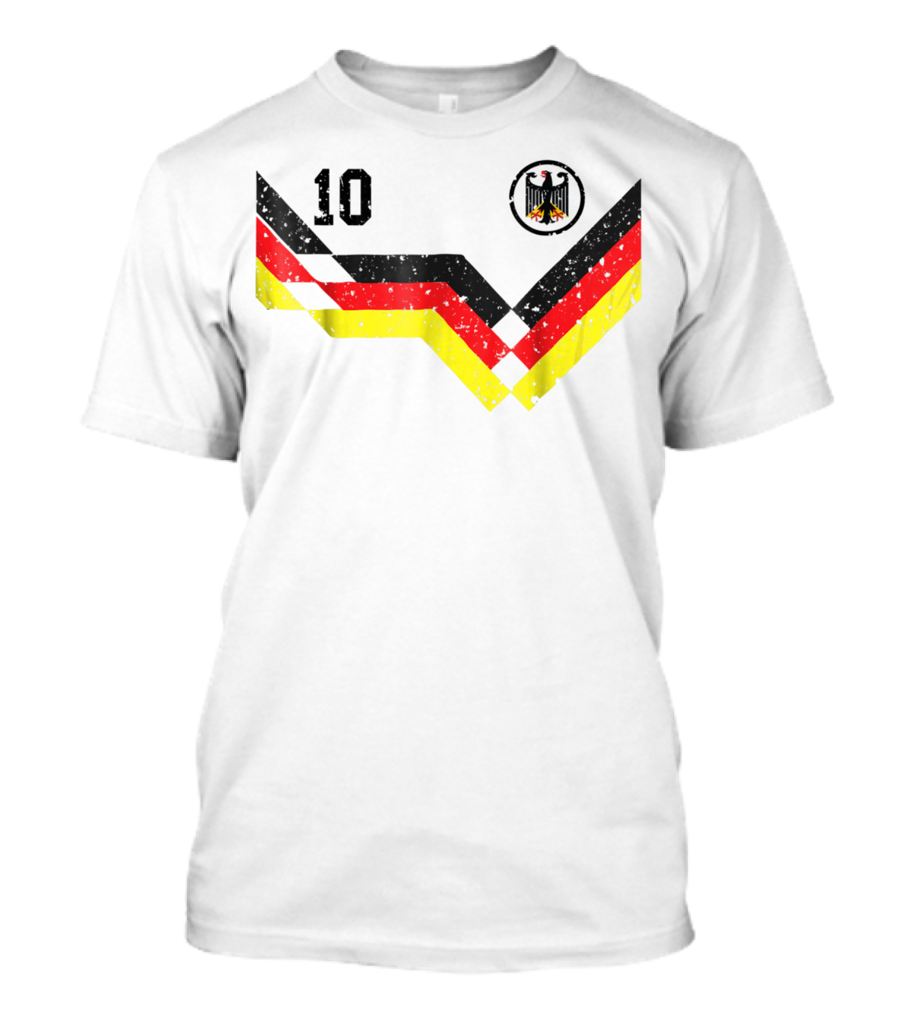 Deutschland Retro Soccer Jersey Number 10 With German Eagle Emblem T-Shirt
