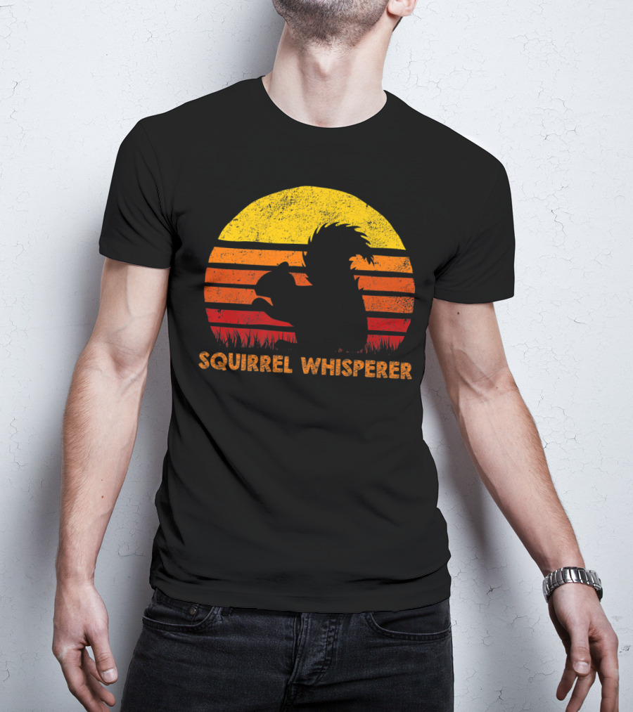 Squirrel Whisperer Sunset Retro T-Shirt