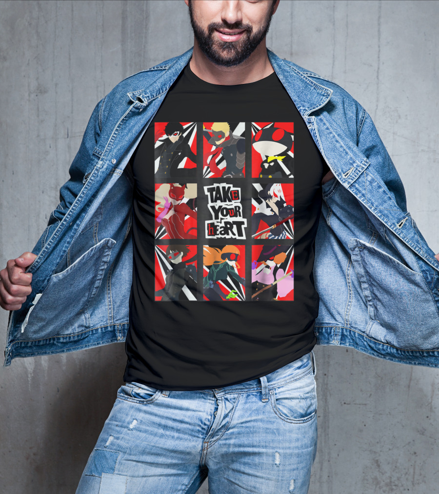 Take Your Heart Persona Characters Collage T-Shirt
