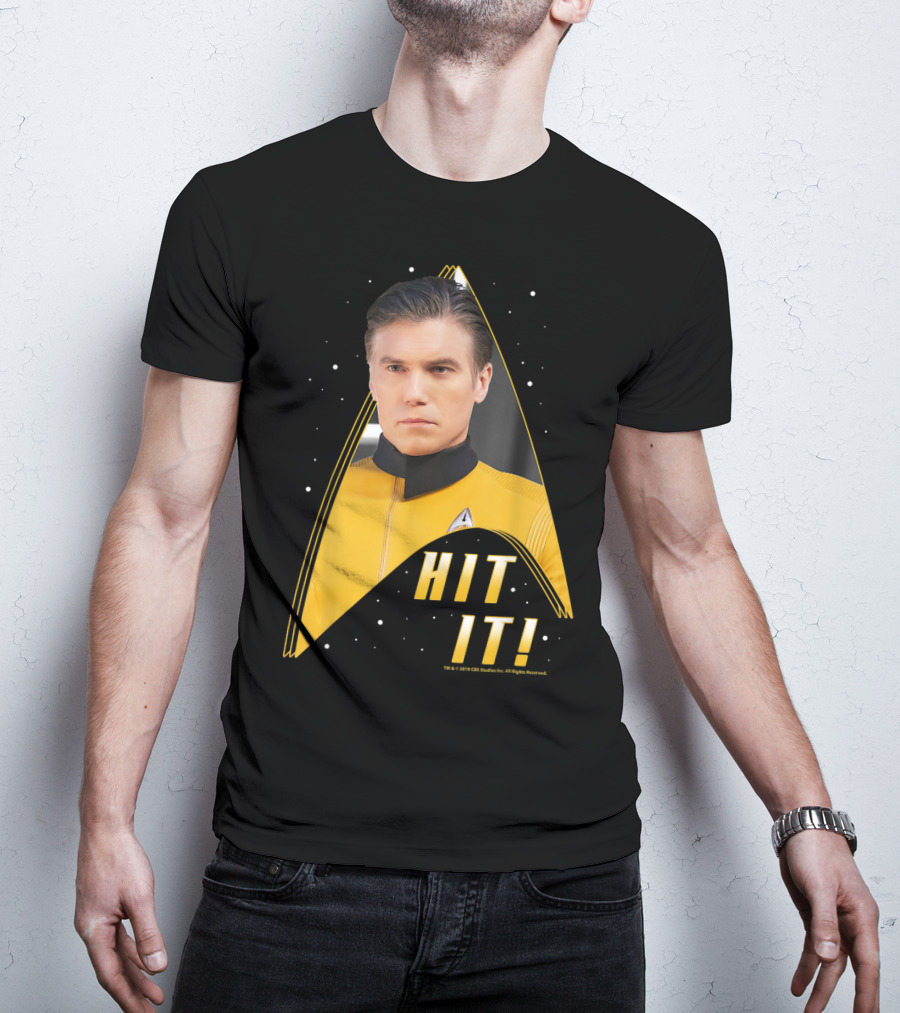 Star Trek Discovery Captain Pike Hit It Starfleet Delta Badge T-Shirt