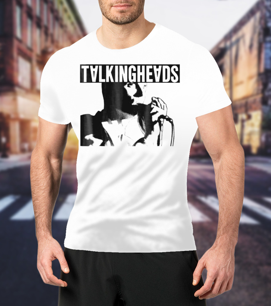 TALKING HEADS Neon Silhouette Microphone Performance T-Shirt