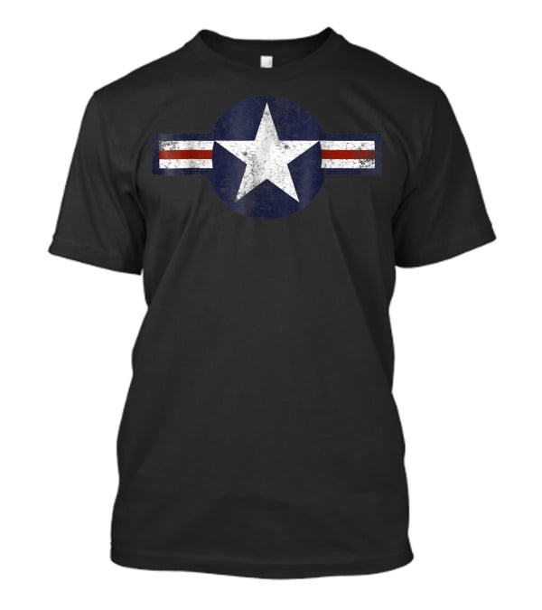 Vintage US Air Force Distressed White Star And Stripes USAF Emblem T-Shirt