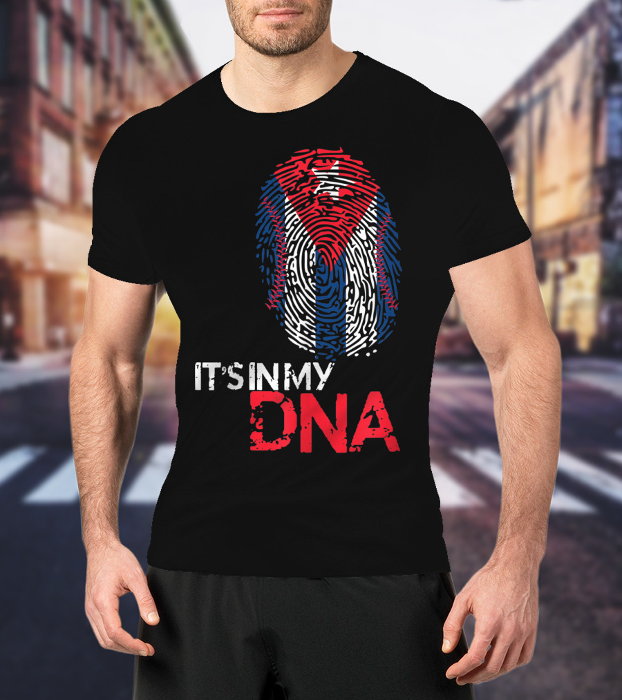 Cuba Baseball Cuban Flag It's In My DNA T-Shirt