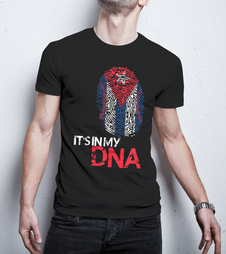 Cuba Baseball Cuban Flag It's In My DNA T-Shirt