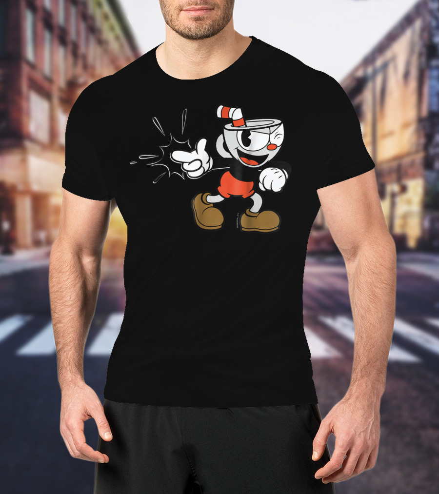 Cuphead Classic Wink Finger Snap Clap Iconic Pose T-Shirt