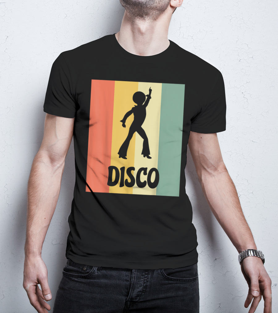 Disco Retro Funk Groove On Color Stripes T-Shirt