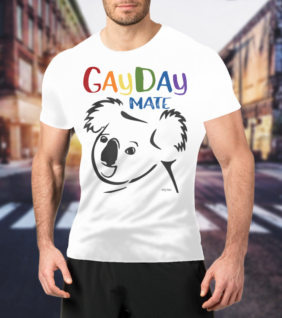 Australian Rainbow Koala Gay Day Mate Greeting T-Shirt