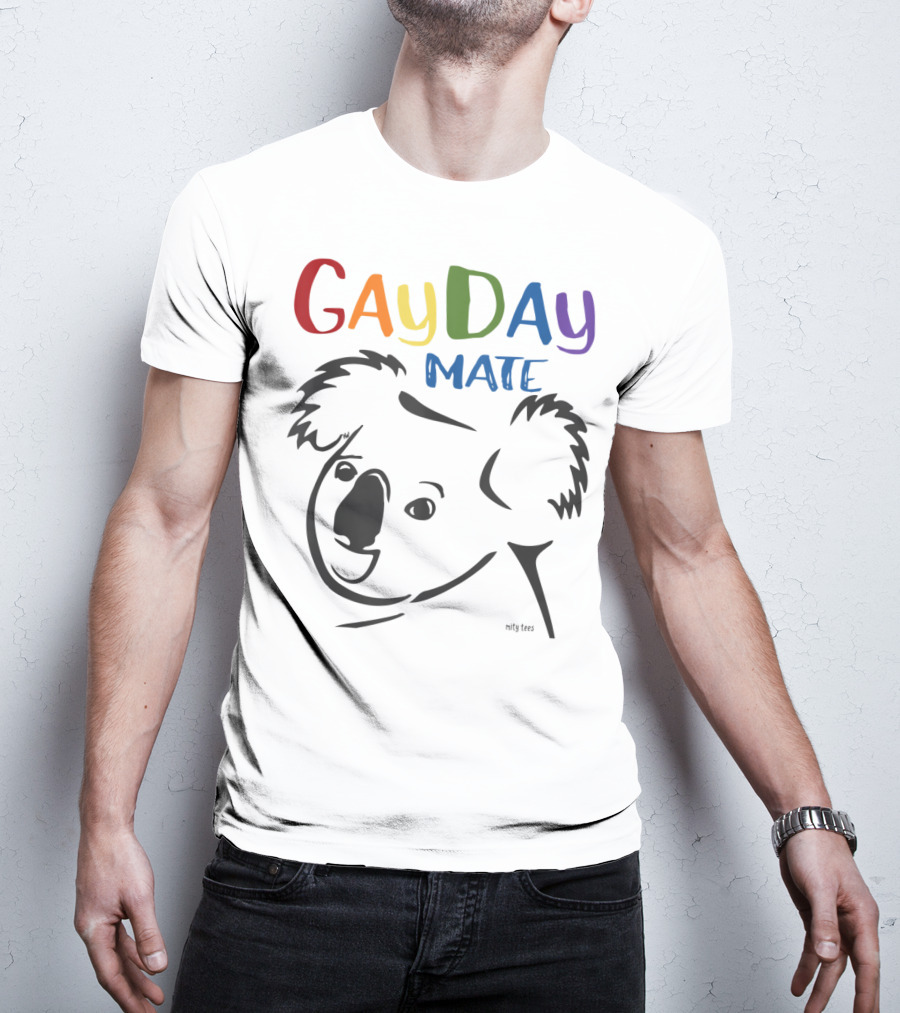 Australian Rainbow Koala Gay Day Mate Greeting T-Shirt