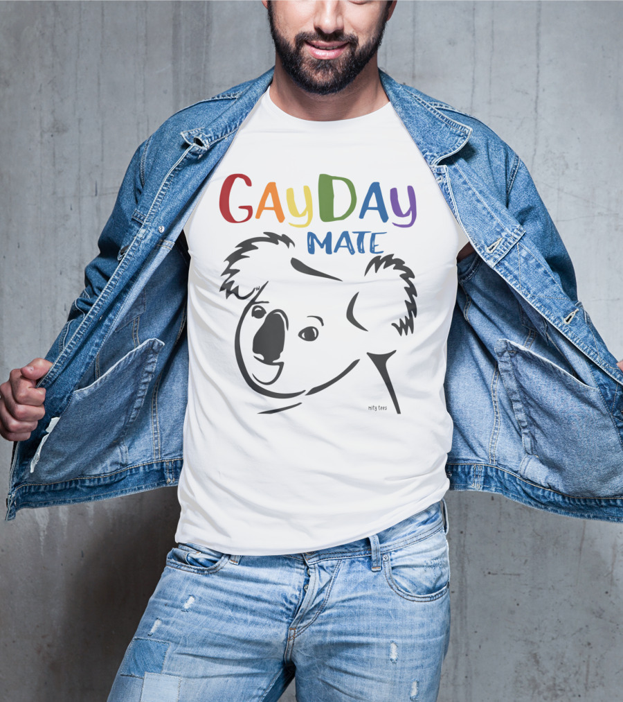 Australian Rainbow Koala Gay Day Mate Greeting T-Shirt