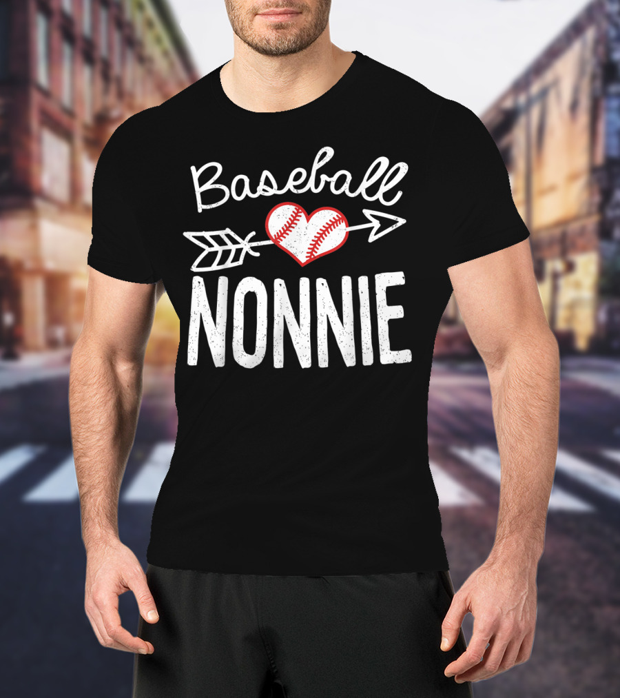 Baseball Nonnie Heart Arrow T-Shirt