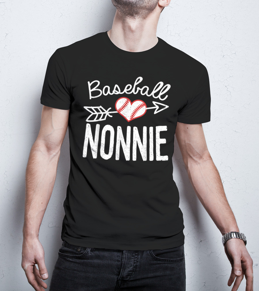 Baseball Nonnie Heart Arrow T-Shirt