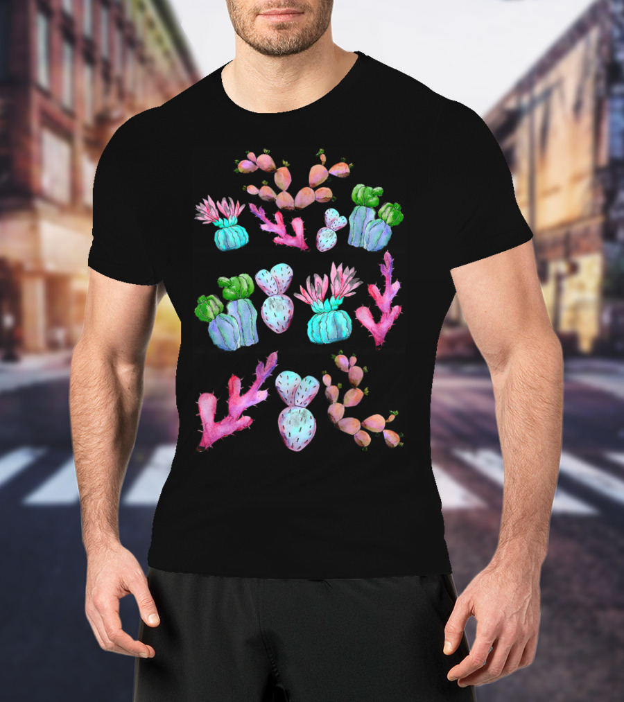 Botanical Watercolor Cactus Succulent Lady T-Shirt