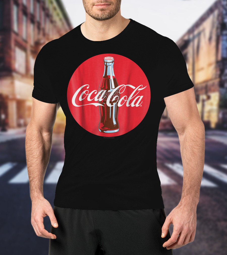 Coca Cola Classic Glass Bottle Red Circle T-Shirt