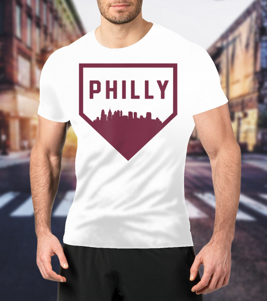 Philly Baseball Home Plate Skyline T-Shirt