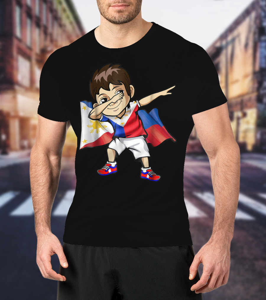Dabbing Boy Philippine Flag Filipino Meme Jersey T-Shirt