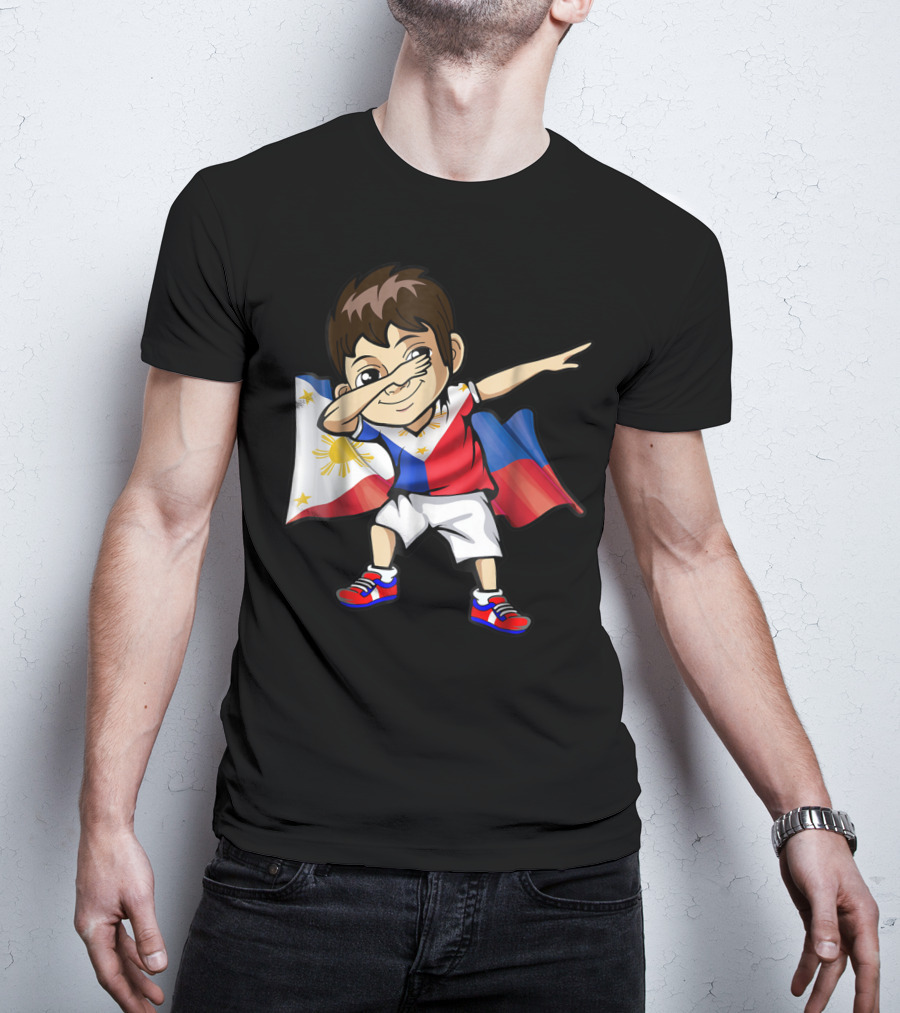 Dabbing Boy Philippine Flag Filipino Meme Jersey T-Shirt