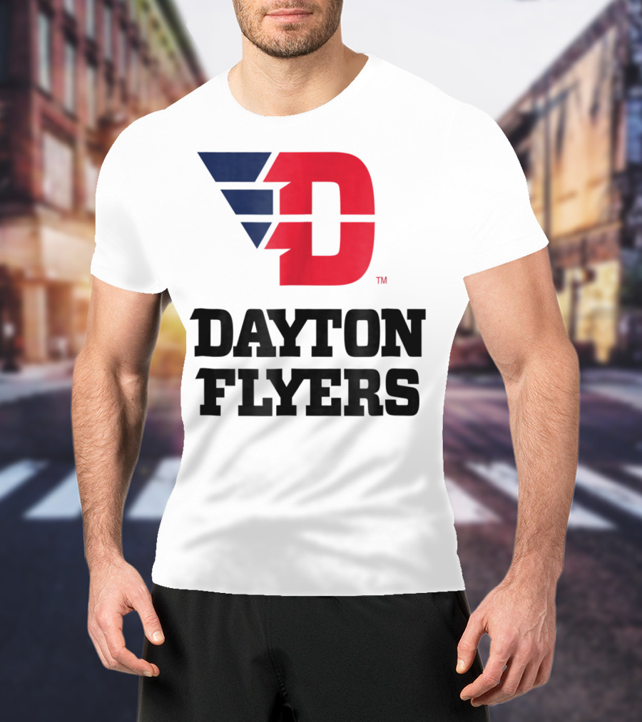 Dayton Flyers Logo University D Red Blue T-Shirt