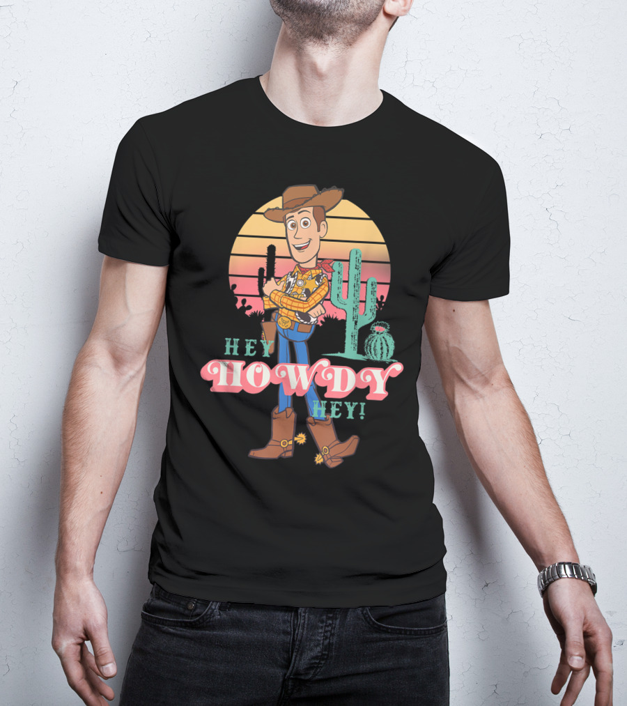 Disney Pixar Toy Story 4 Woody Hey Howdy Hey Sunset Desert Scene T-Shirt