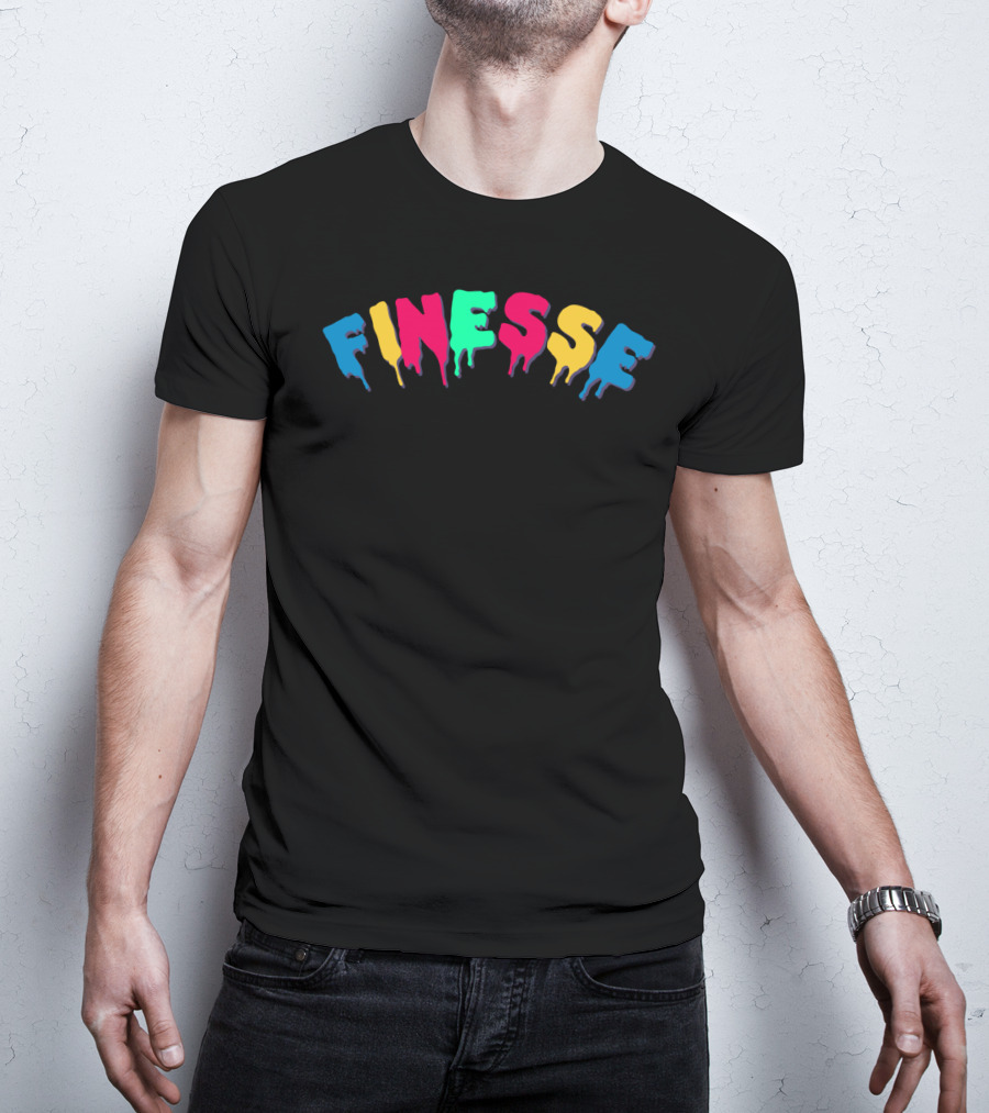 Finesse Colorful Dripping Text T-Shirt