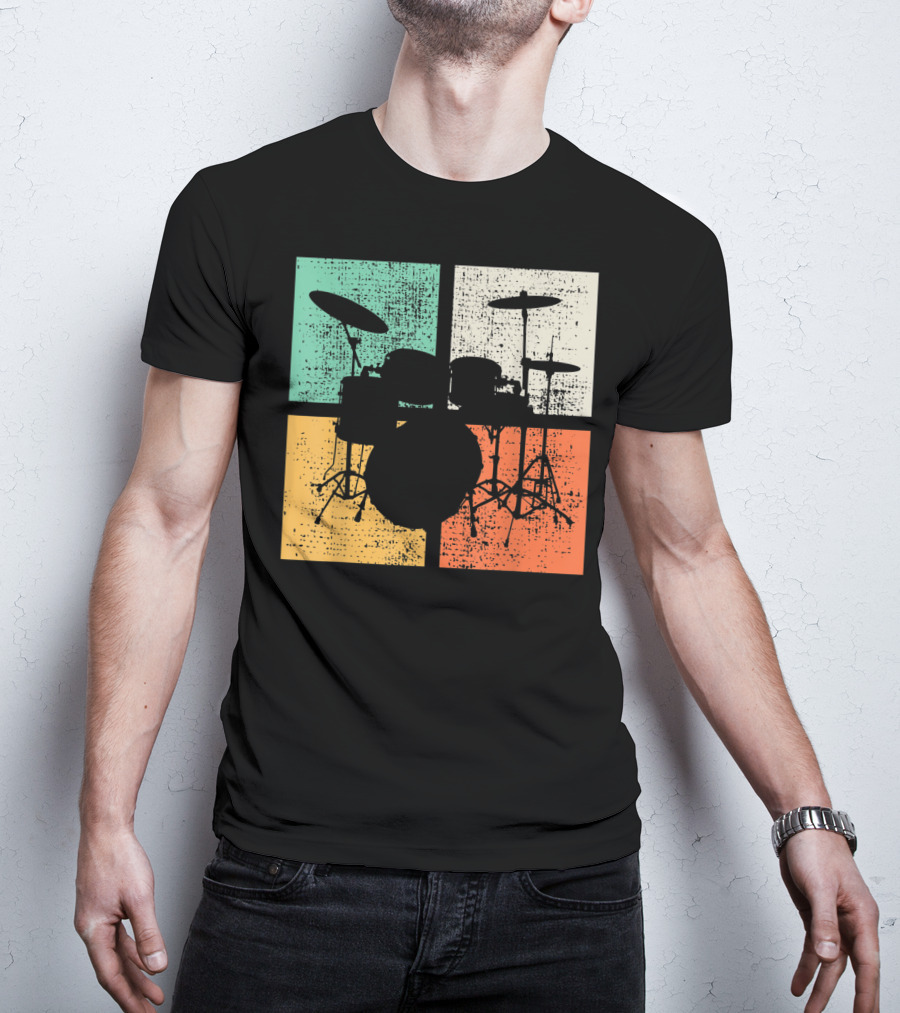 Drummer Drumline Drumset Retro Drum Kit T-Shirt
