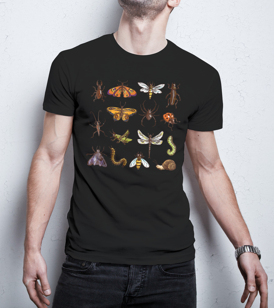 Entomology Collection Of Insects Including Moths, Bees, And Ladybugs T-Shirt