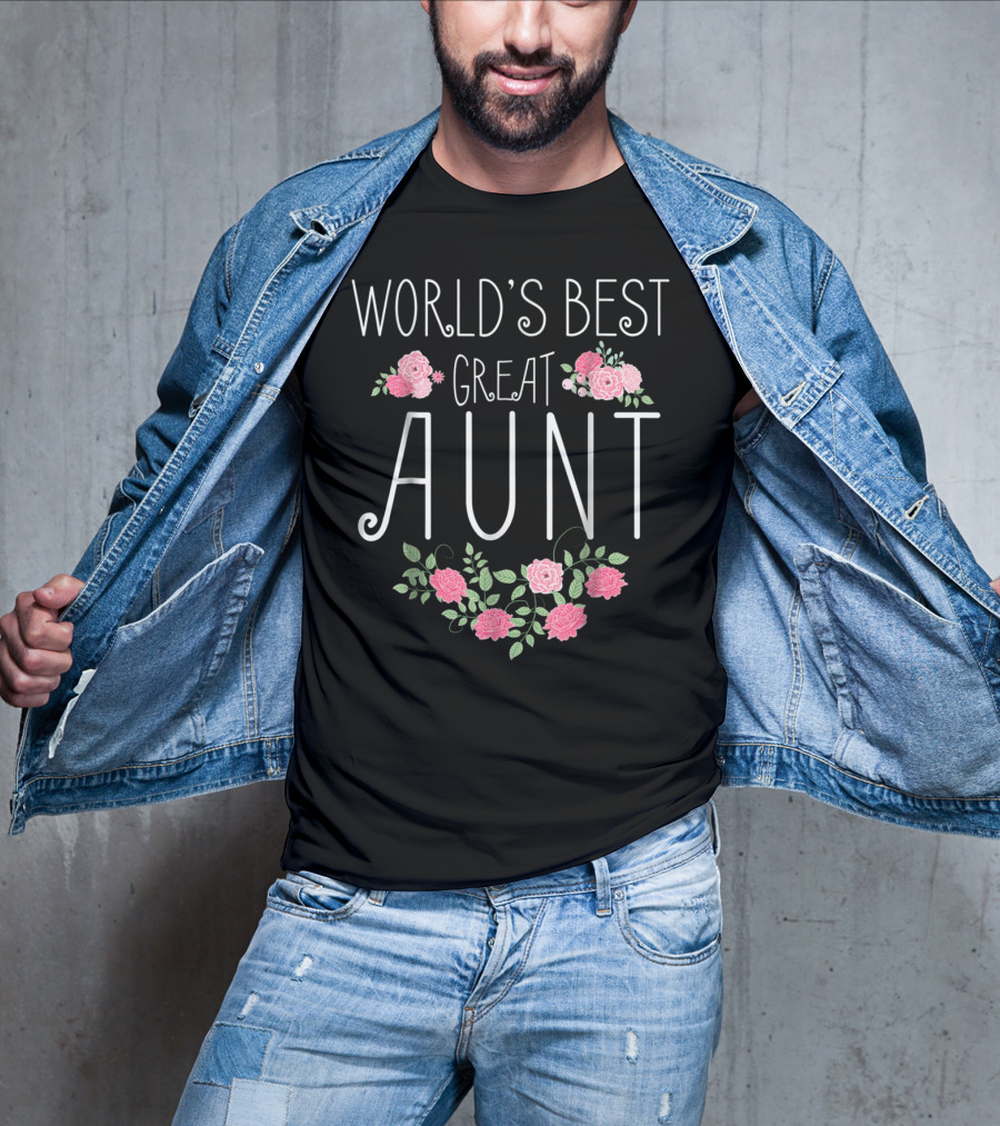 World's Best Great Aunt Floral T-Shirt