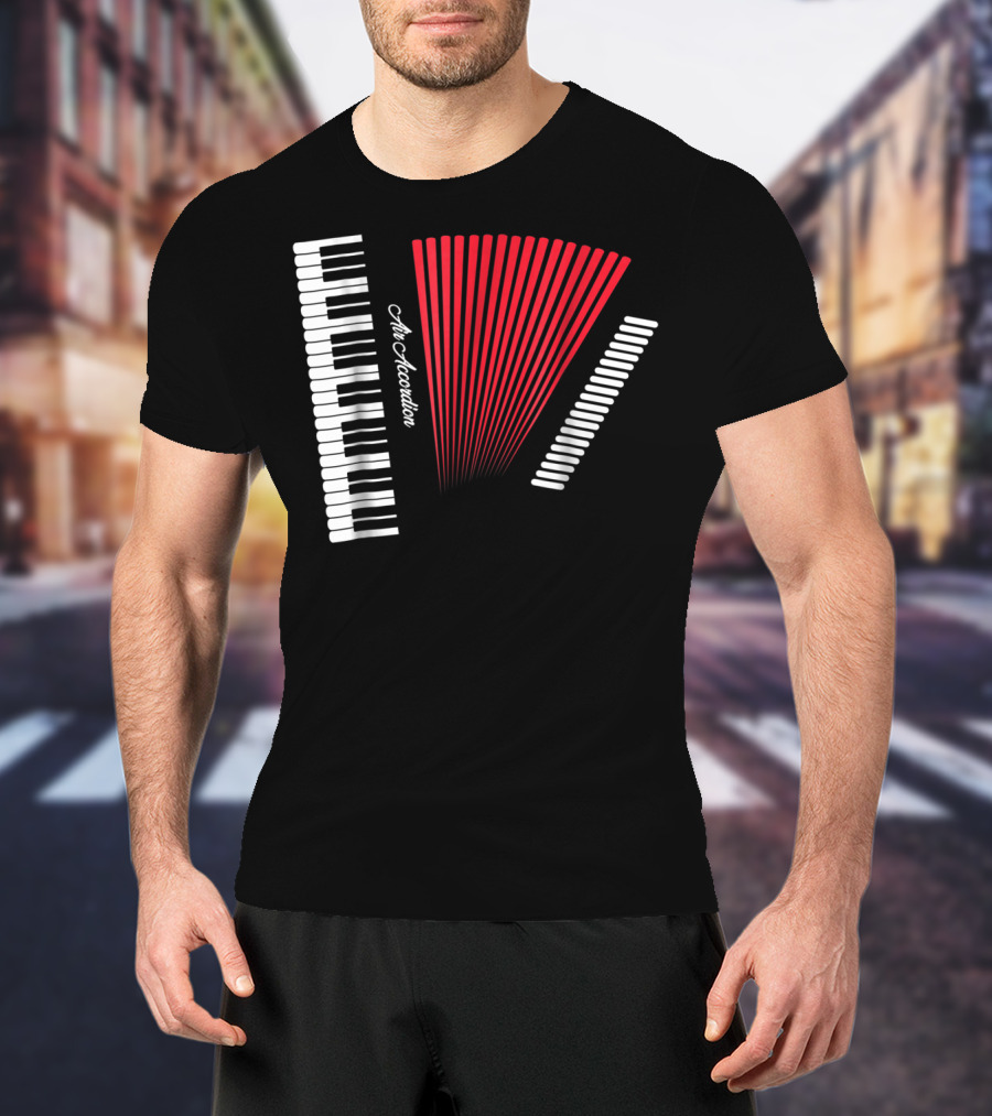 Air Accordion Funny Instrumental Player Music T-Shirt