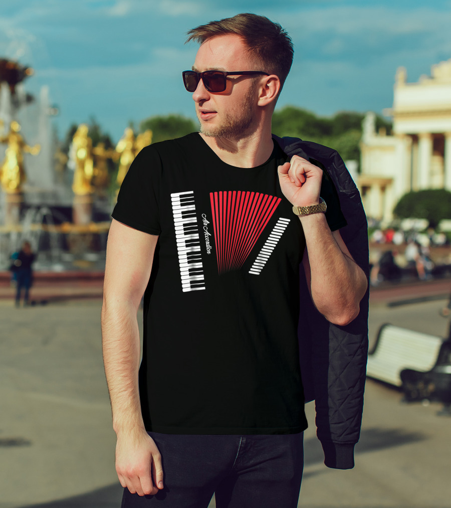 Air Accordion Funny Instrumental Player Music T-Shirt