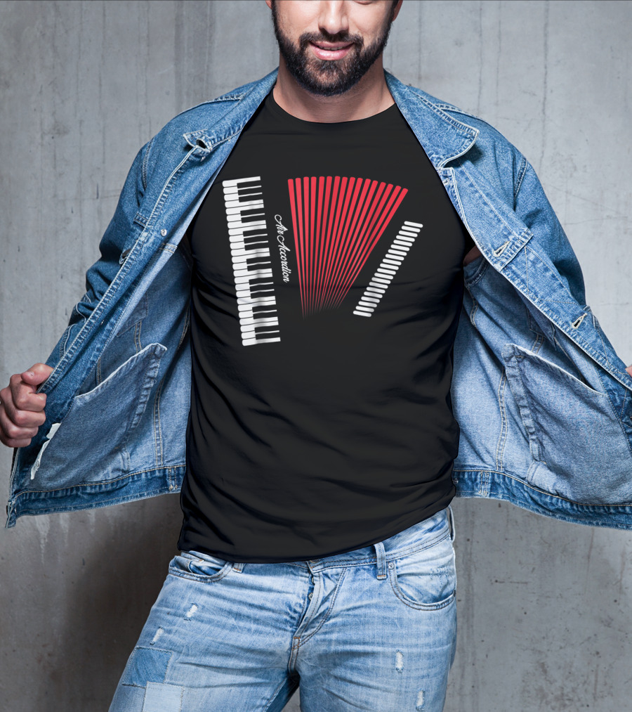 Air Accordion Funny Instrumental Player Music T-Shirt