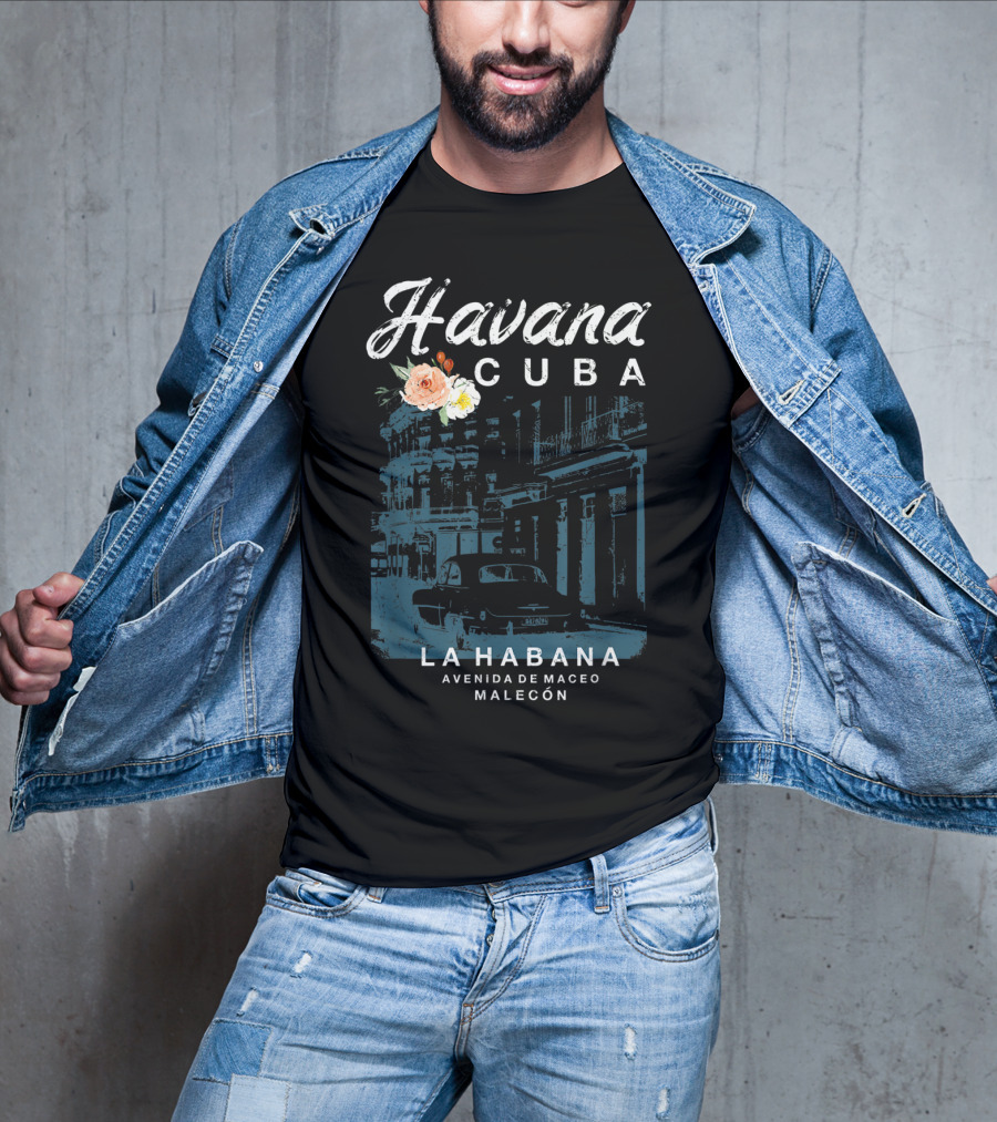Havana Cuba La Habana Avenida De Maceo Malecón Vintage Travel T-Shirt