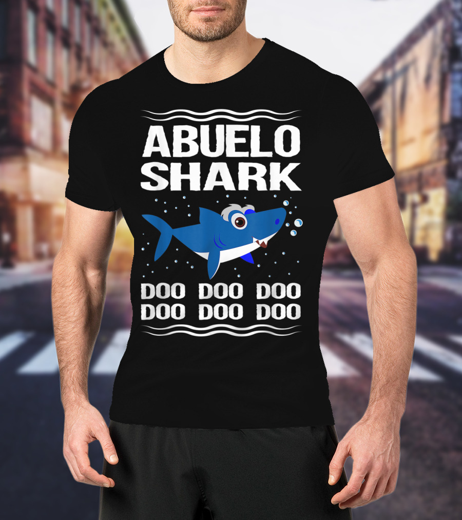Abuelo Shark Doo Doo Doo Song Meme Grandpa Shark With Bubbles T-Shirt