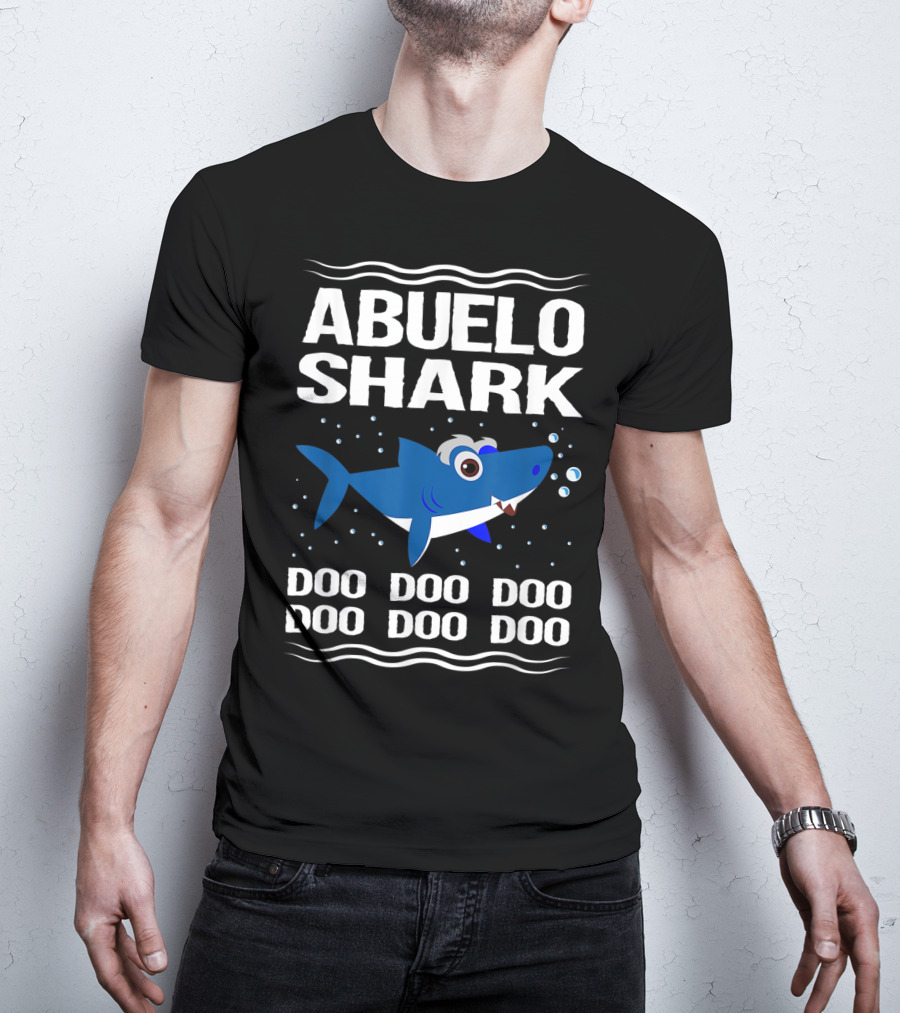 Abuelo Shark Doo Doo Doo Song Meme Grandpa Shark With Bubbles T-Shirt