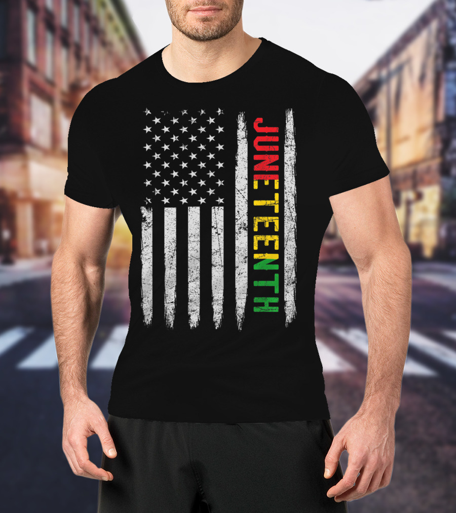 African American Flag Black History Juneteenth Stripes Patriotic Colors T-Shirt