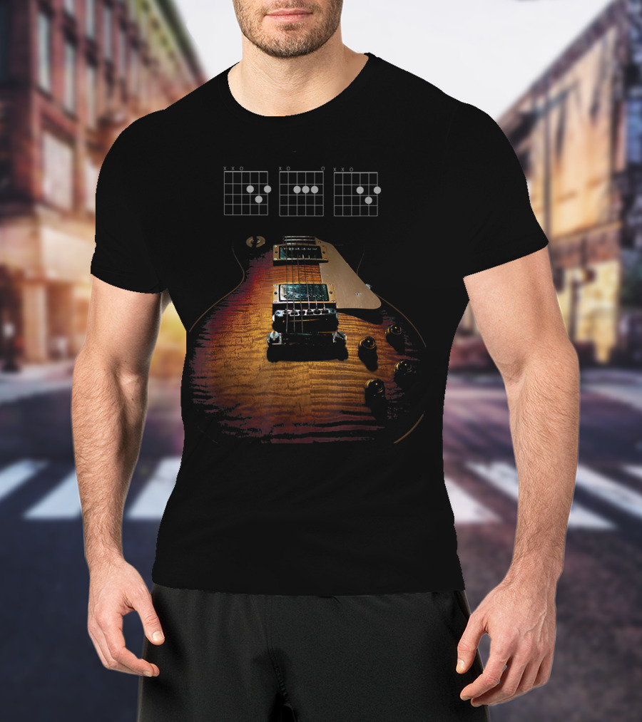 Dad Guitar Chord Diagram Les Paul Electric T-Shirt