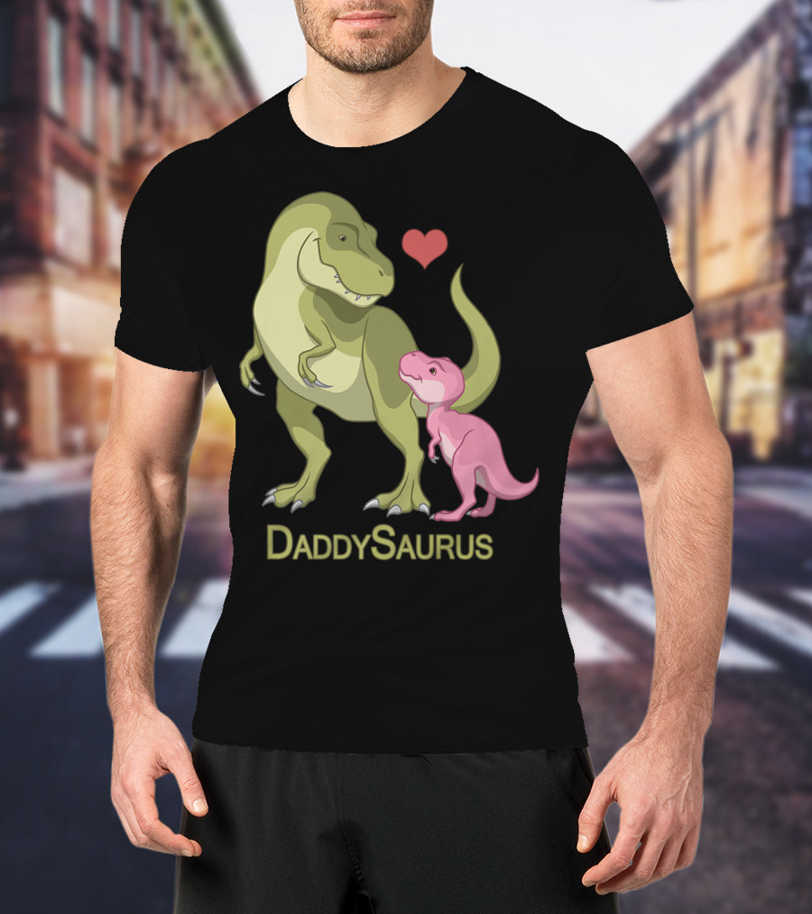 DaddySaurus Rex Father Baby Girl Dinosaurs Heart T-Shirt