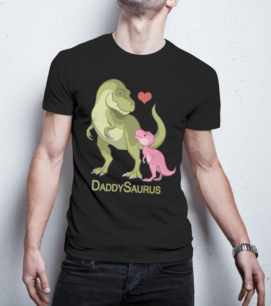 DaddySaurus Rex Father Baby Girl Dinosaurs Heart T-Shirt