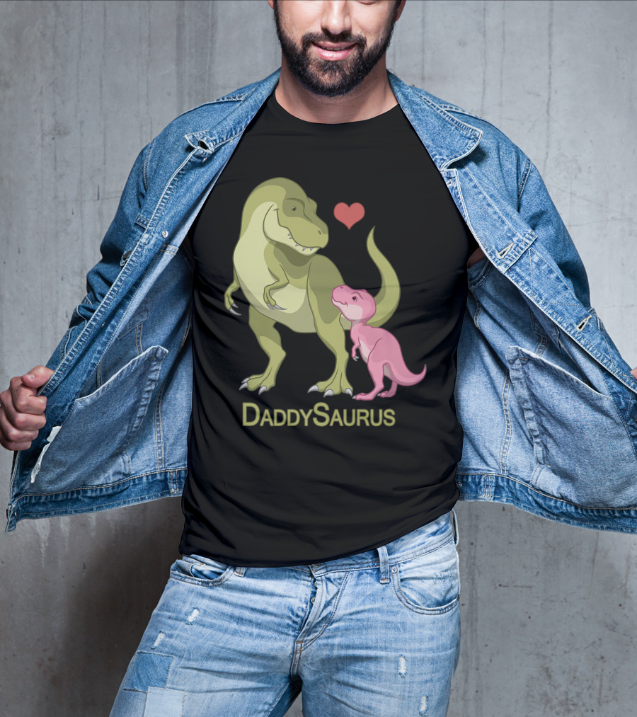 DaddySaurus Rex Father Baby Girl Dinosaurs Heart T-Shirt