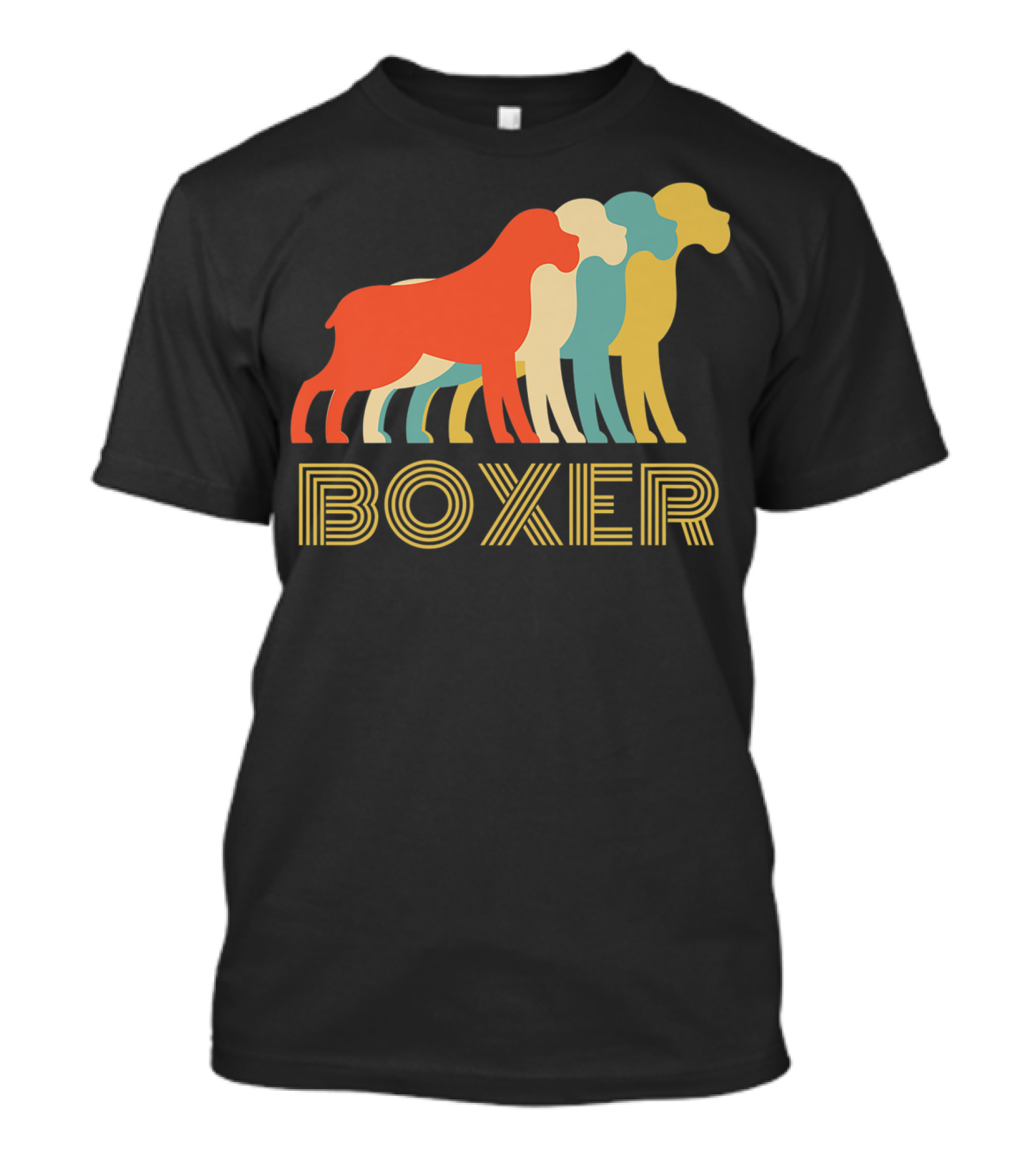 Boxer Dog Breed Vintage Colorful T-Shirt