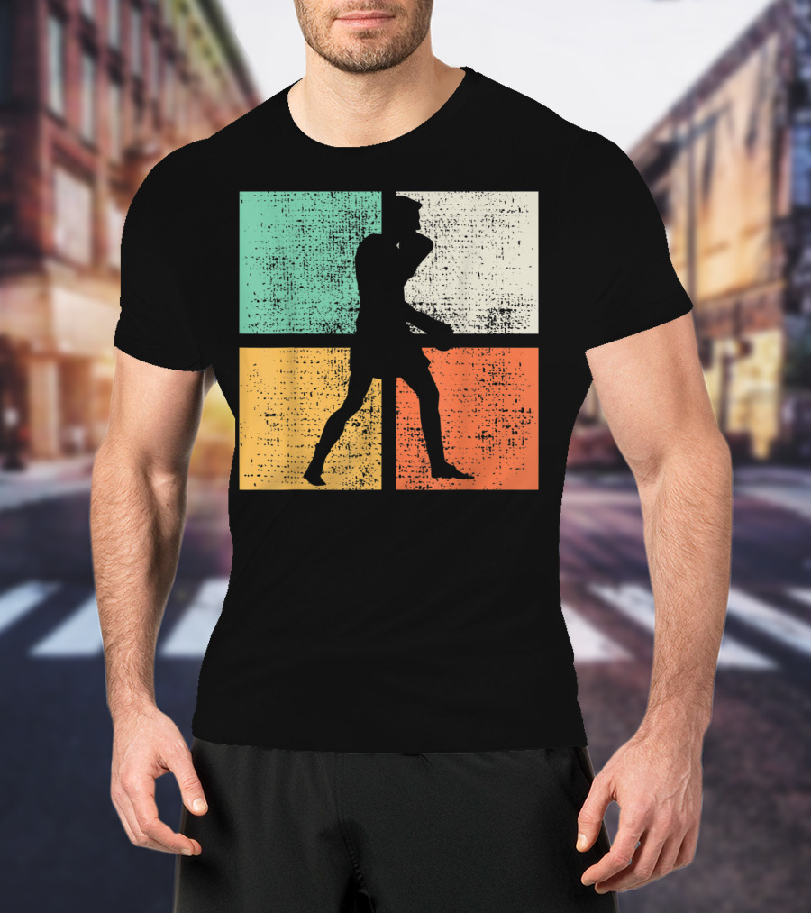 Boxing Boxer Vintage Box Club Silhouette Retro Blocks T-Shirt