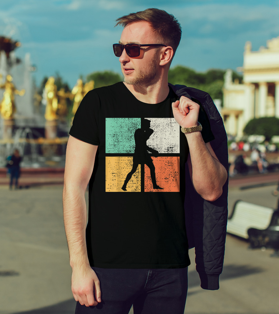 Boxing Boxer Vintage Box Club Silhouette Retro Blocks T-Shirt