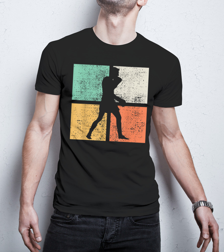 Boxing Boxer Vintage Box Club Silhouette Retro Blocks T-Shirt
