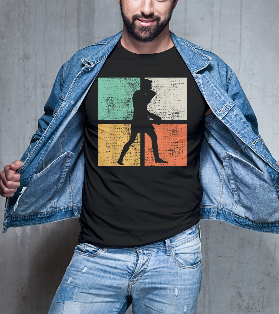 Boxing Boxer Vintage Box Club Silhouette Retro Blocks T-Shirt
