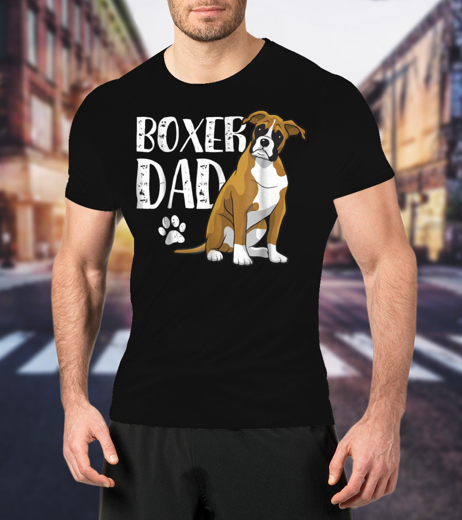 Boxer Dad Dog Paw T-Shirt
