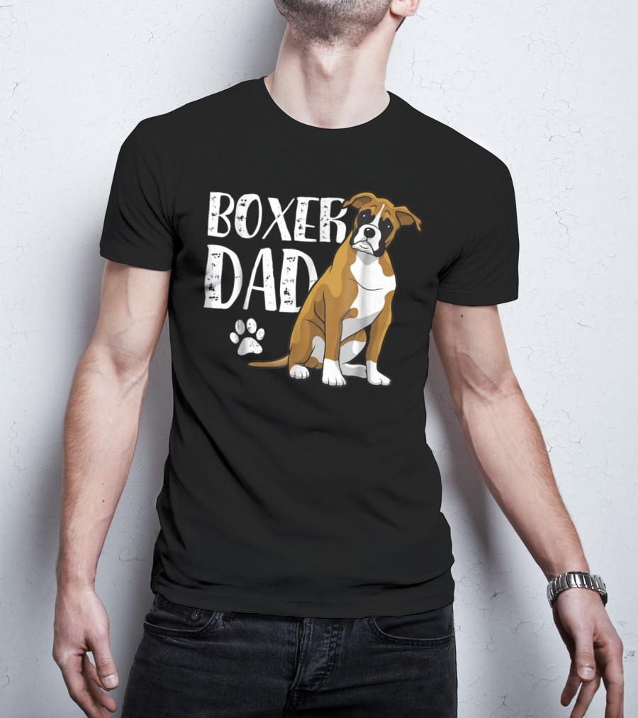Boxer Dad Dog Paw T-Shirt