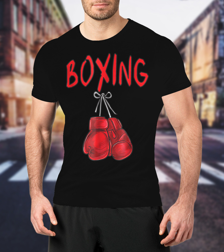 Boxing Red Gloves Training Gym Costume Boxer Iconic Red Gloves T-Shirt
