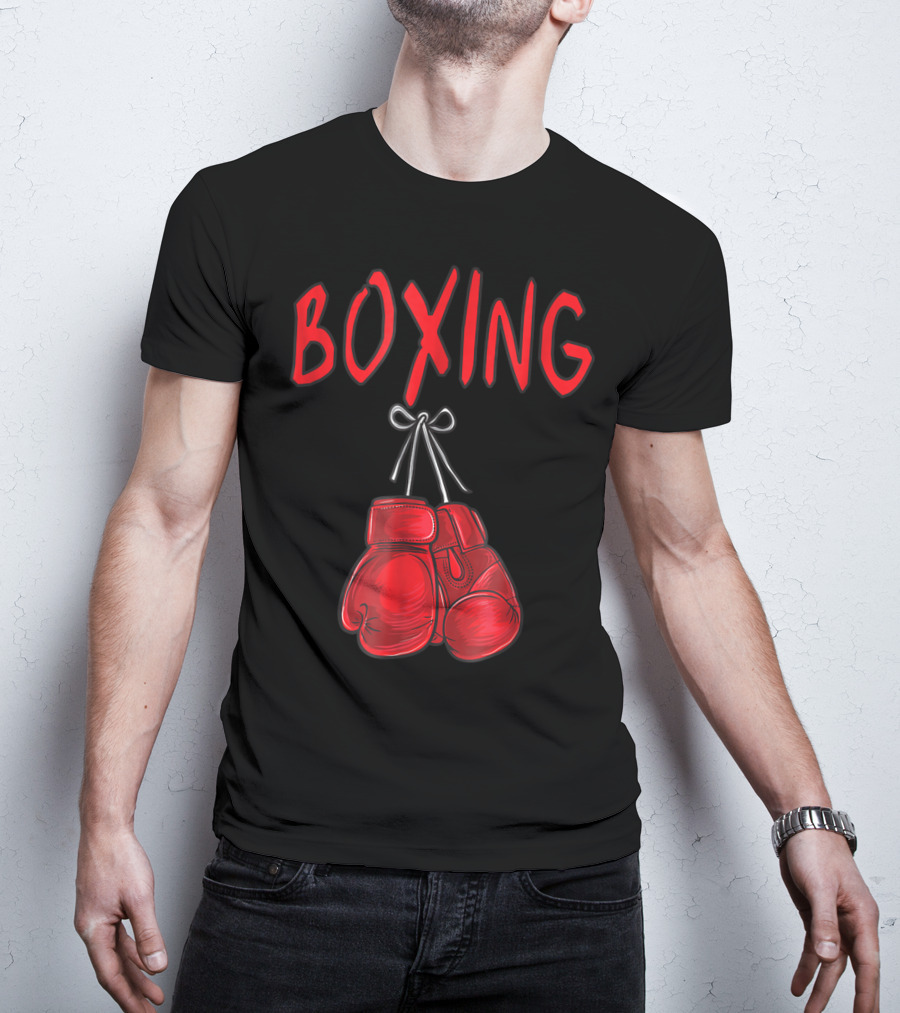 Boxing Red Gloves Training Gym Costume Boxer Iconic Red Gloves T-Shirt