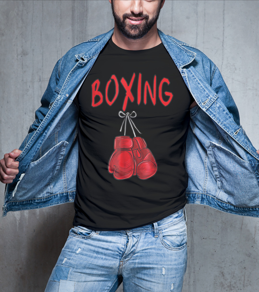 Boxing Red Gloves Training Gym Costume Boxer Iconic Red Gloves T-Shirt