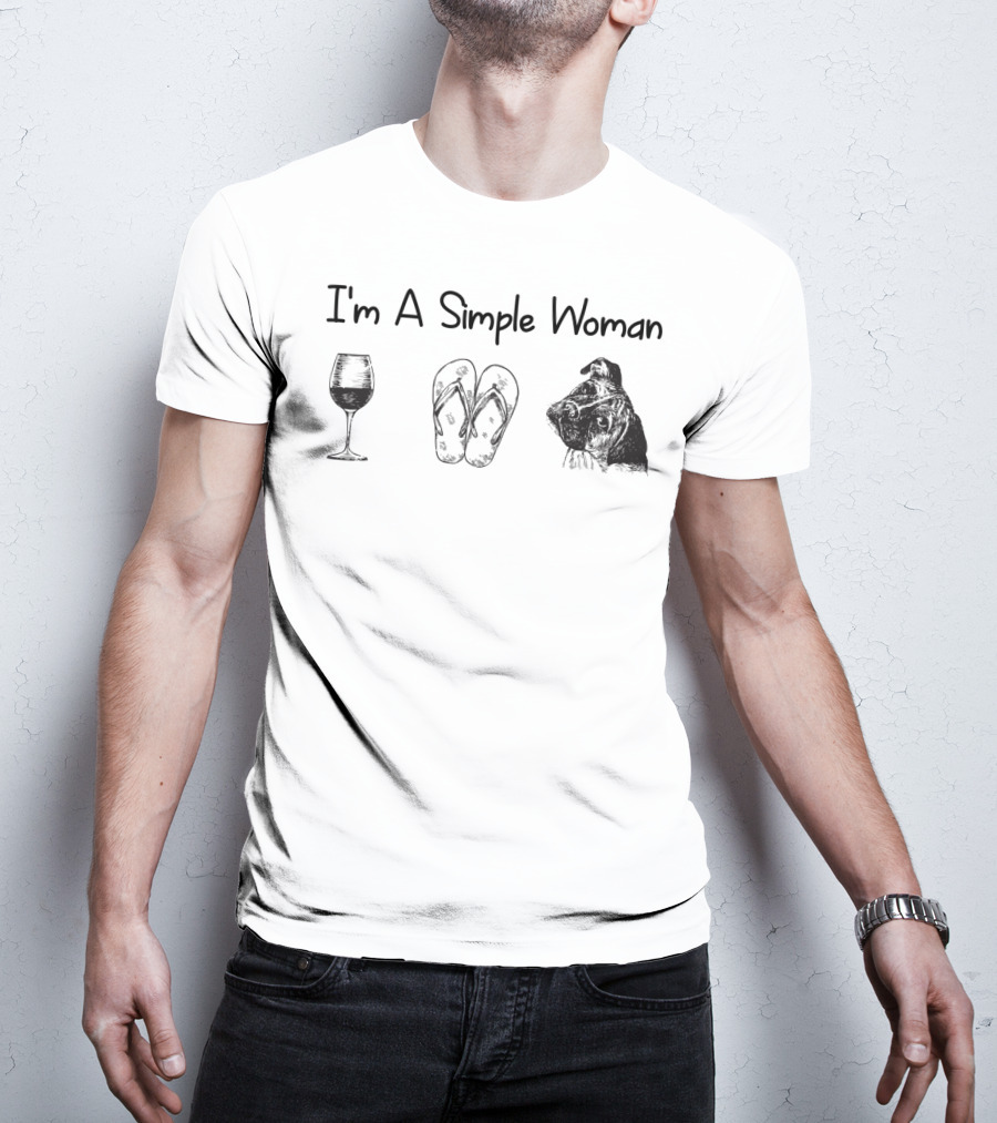 I'm A Simple Woman Wine Flip Flops Boxer T-Shirt