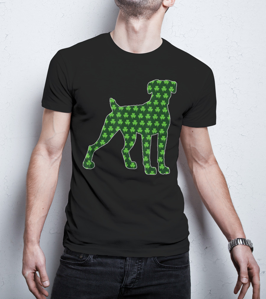 St Patrick's Day Lucky Irish Boxer Dog With Shamrock T-Shirt